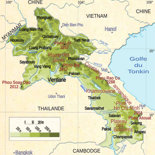 carte du laos