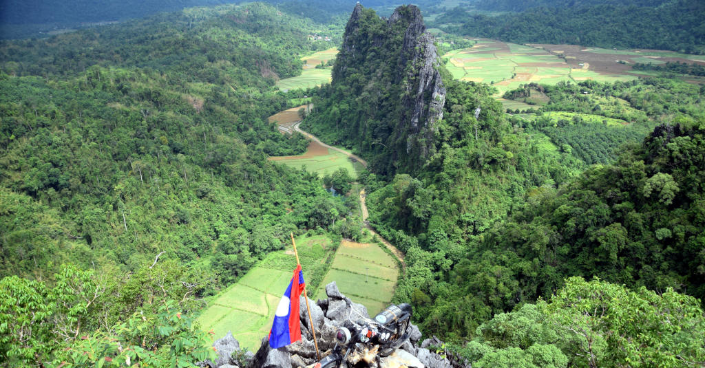 Paysage de Vang Vieng au Laos.