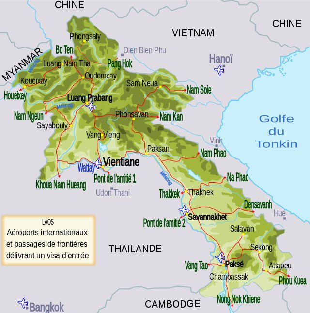 Aéroports internationaux au Laos
