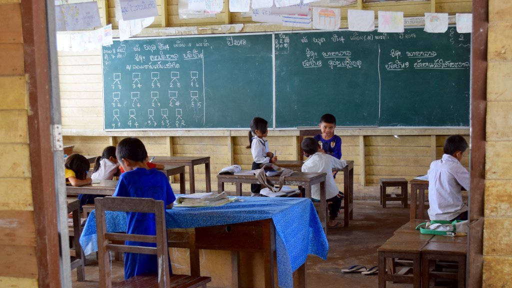 Salle de classe au Laos.